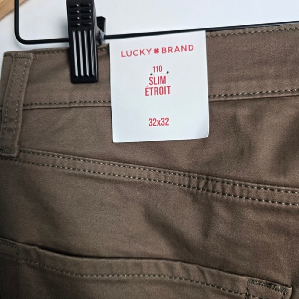 🆕️ NWT- Lucky Brand Slim Fit Brown Cotton Blend Chinos Pants Mens Size 30x30 - Picture 7 of 16